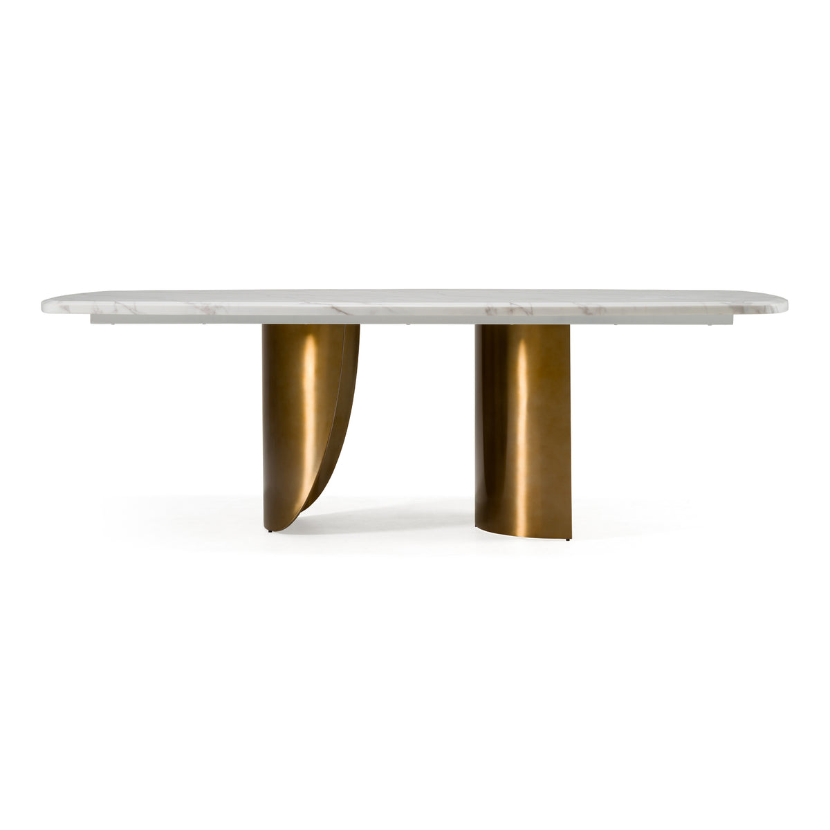 Reynold Glam Faux Marble + Gold Stainless Steel 94-Inch Dining Table