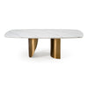 Reynold Glam Faux Marble + Gold Stainless Steel 94-Inch Dining Table