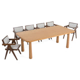Rhea Modern 87" Natural Acacia Rectangular Dining Table