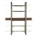 Rinaldi Mid-Century Modern Grey Ash + Glass Bookshelf