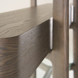 Rinaldi Mid-Century Modern Grey Ash + Glass Bookshelf