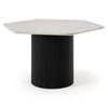 Rivas Modern White Marble + Black Hex Dining Table