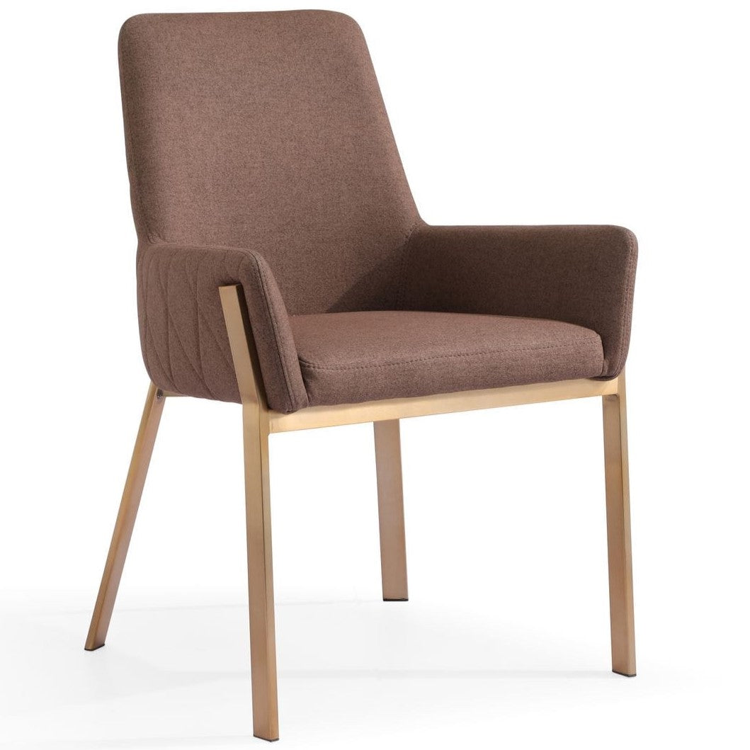 Robin Modern Brown & Brass Dining Chair