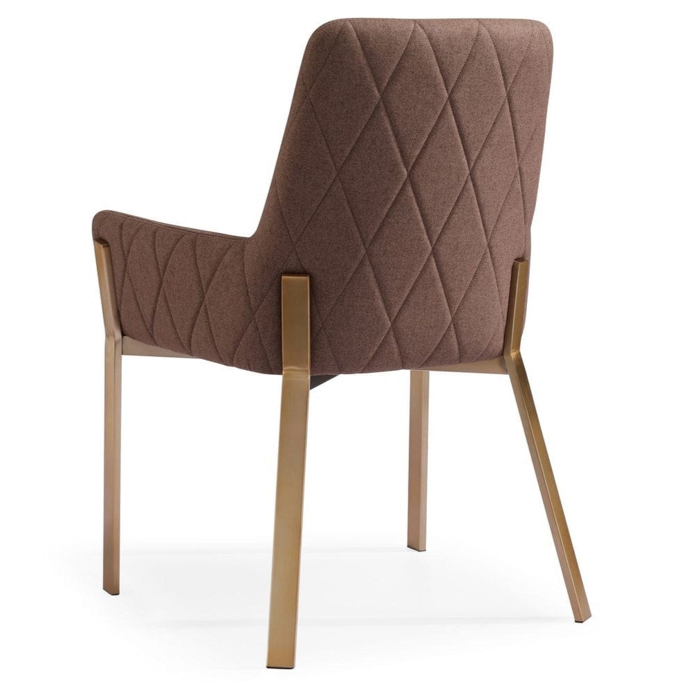 Robin Modern Brown & Brass Dining Chair