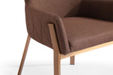 Robin Modern Brown & Brass Dining Chair