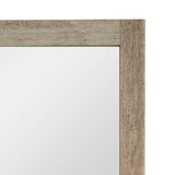 Roma Modern Faux Travertine + Gold Mirror