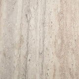 Roma Modern Glass + Faux Travertine Reversible Desk