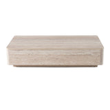 Roma Modern Faux Travertine Rectangular Coffee Table