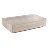 Roma Modern Faux Travertine Rectangular Coffee Table