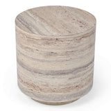 Roma Modern Faux Travertine Round End Table