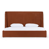 Roma Modern Burnt Orange Microfiber Upholstered Bed