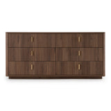 Roma Modern Walnut + Gold Dresser