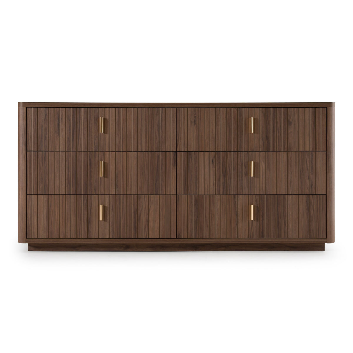 Roma Modern Walnut + Gold Dresser