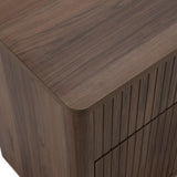 Rousey + Roma Modern Taupe Fabric + Walnut 4-Piece Bedroom Set