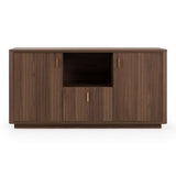 Roma Modern Walnut + Gold File Cabinet