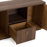 Roma Modern Walnut + Gold File Cabinet
