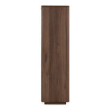 Roma Modern Walnut + Gold Bookcase