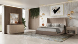 Roma Modern Taupe Microfiber Upholstered Bed