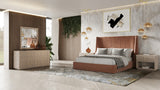 Roma Modern Burnt Orange Microfiber Upholstered Bed