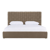 Rousey Modern Taupe Fabric Bed