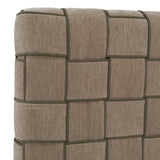 Rousey + Roma Modern Taupe Fabric + Walnut 4-Piece Bedroom Set