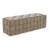 Rousey Modern Taupe Fabric Bench