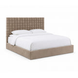 Rousey Modern Taupe Fabric Bed