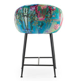 Roxann Modern Counter Stool in Funky Velvet