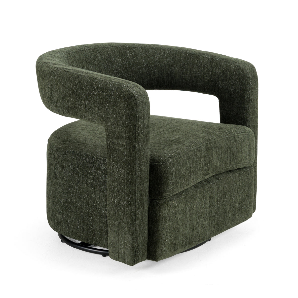 Ryan Modern Olive Green Fabric Swivel Accent Chair