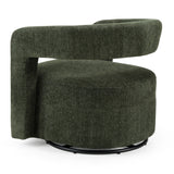 Ryan Modern Olive Green Fabric Swivel Accent Chair