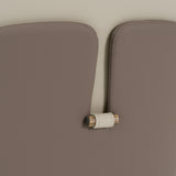 Pangea Mid-Century Modern Cream & Taupe Vegan Leather + Grey Ash Dining Chair (Set of 2)