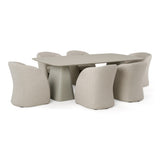 Anchor Outdoor Grey Olefin + Stone 7-Piece Dining Set
