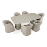 Anchor Outdoor Grey Olefin + Stone 7-Piece Dining Set