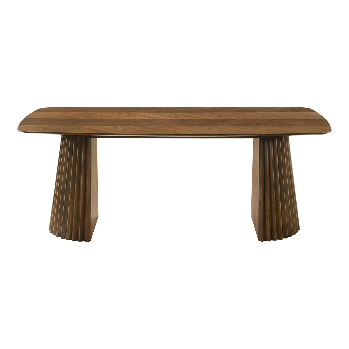 Sacks Mid-Century Modern Herringbone Walnut Dining Table