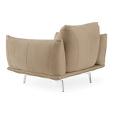 Saint Tropez Modern Italian Beige Leather Accent Chair