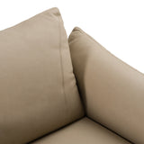 Saint Tropez Modern Italian Beige Leather Accent Chair