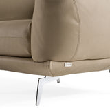 Saint Tropez Modern Italian Beige Leather Accent Chair
