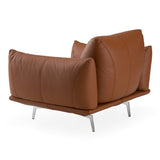 Saint Tropez Modern Italian Cognac Leather Accent Chair