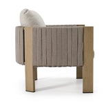 Salvora Outdoor Beige Fabric & Grey Rope Chair