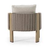 Salvora Outdoor Beige Fabric & Grey Rope Chair