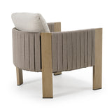 Salvora Outdoor Beige Fabric & Grey Rope Chair