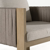 Salvora Outdoor Beige Fabric & Grey Rope Chair