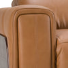Sandstone Modern Brown Leather Loveseat with 2 Electric Recliners