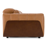 Sandstone Modern Brown Leather Loveseat with 2 Electric Recliners