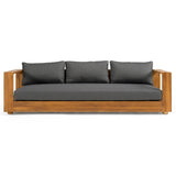 Santorini Outdoor Olefin Fabric + Natural Teak Sofa
