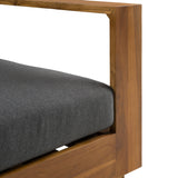 Santorini Outdoor Olefin Fabric + Natural Teak Sofa
