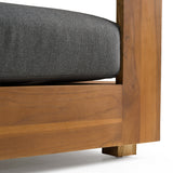Santorini Outdoor Olefin Fabric + Natural Teak Sofa