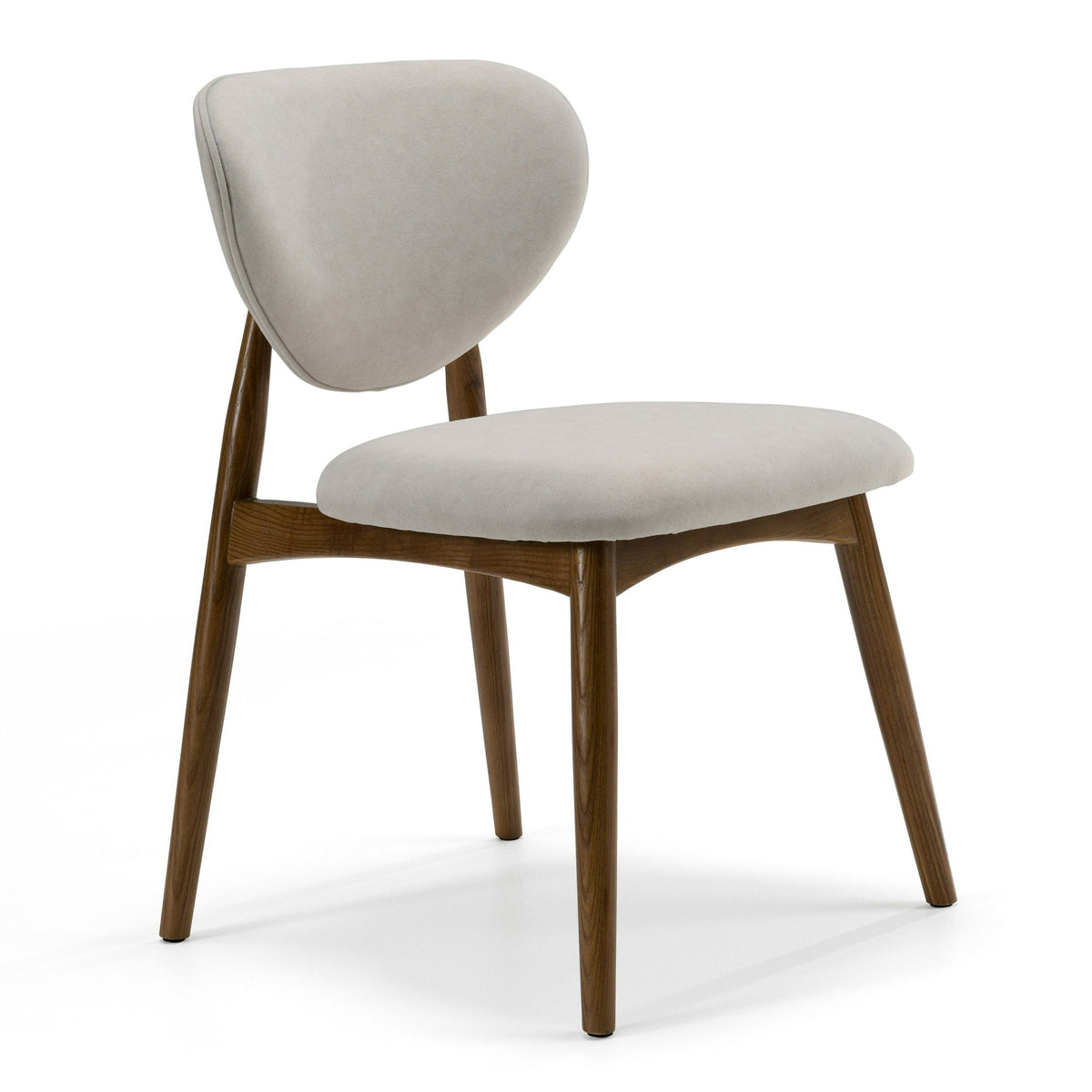 Savannah Mid-Century Modern Grey Fabric + Walnut Dining Chair