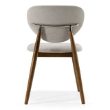 Savannah Mid-Century Modern Grey Fabric + Walnut Dining Chair