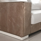 Cordova Modern Bronze & White Leather Sofa Set